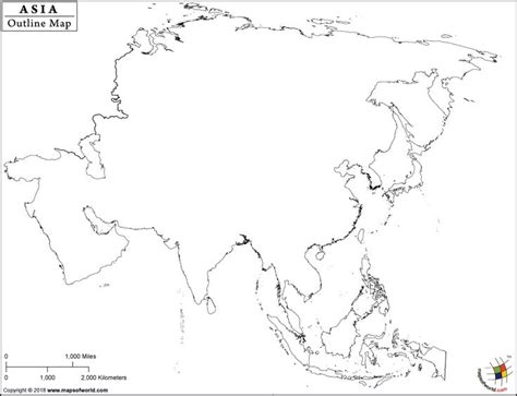 Outline Map of Asia, Printable Outline Map of Asia | Asia map, Map, Map ...