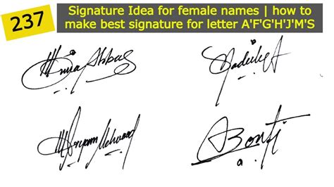 Signature Styles for Female Names | Best Signatures for AFGHJMS