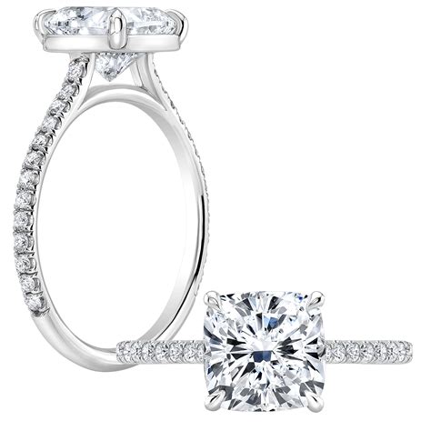 1.4ct. Cushion cut Natural Diamond Natural U-Pave Setting Diamond ...