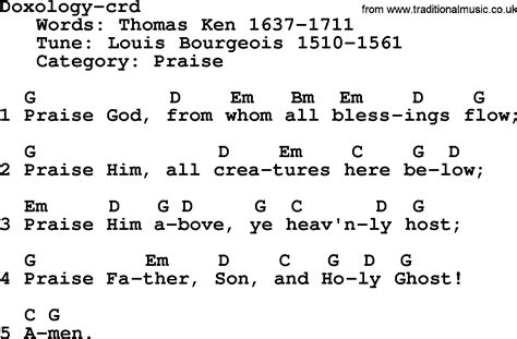 Top 500 Hymn: Doxology - lyrics, chords and PDF