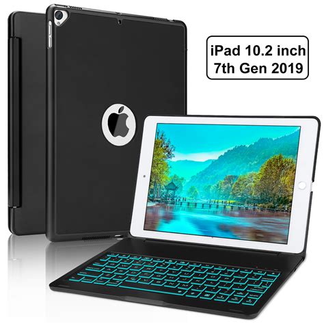 For 10.2" 2019 iPad 7th Gen Keyboard Case Backlit Bluetooth Keyboard ...