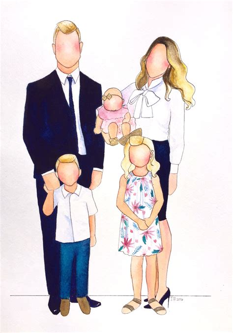 Watercolor family portrait by brushworkbyjustine | Family drawing ...