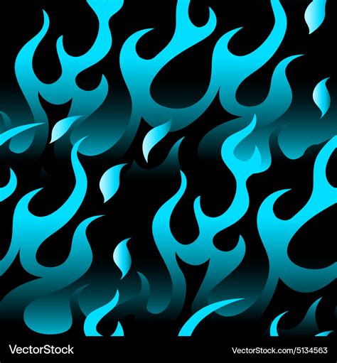 Hot blue flames seamless pattern Royalty Free Vector Image