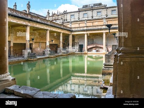 The Great Bath of the Roman Baths complex, a site of historical Stock ...