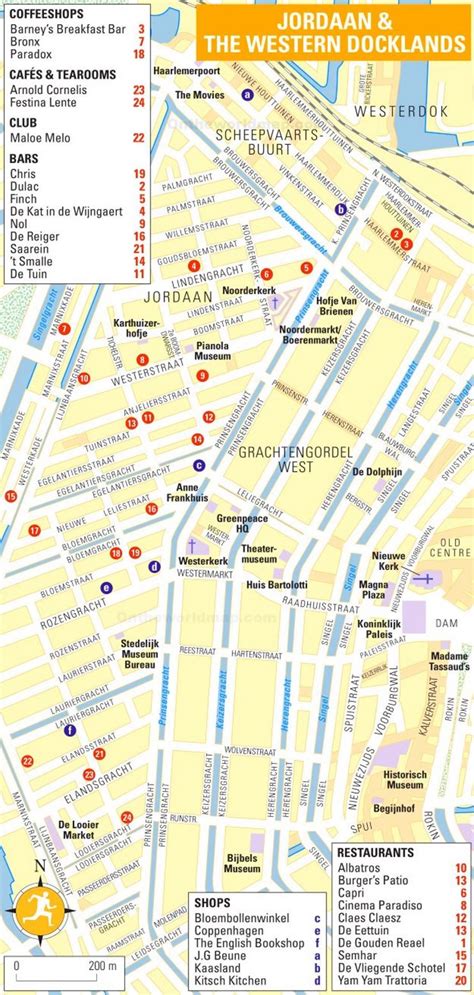 Amsterdam Jordaan And Western Docklands Map - Ontheworldmap.com