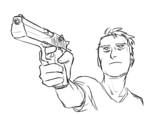 Holding A Gun Drawing