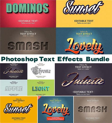 Photoshop text effects set | Free download