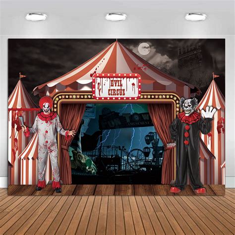 Spooky Animated Light Up Clown In Circus Tent Halloween Prop ...