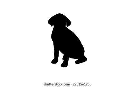 Vector Black Silhouette Dog Isolated On Stock Vector (Royalty Free ...