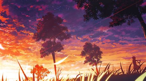 Sunset anime wallpaper [1920x1080] • /r/wallpapers | Anime scenery ...