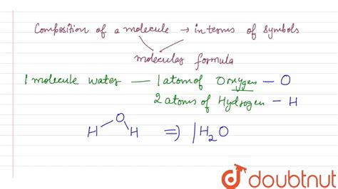 The molecular formula of water is