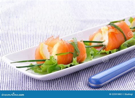 Roulade of smoked salmon stock photo. Image of healthy - 22591882