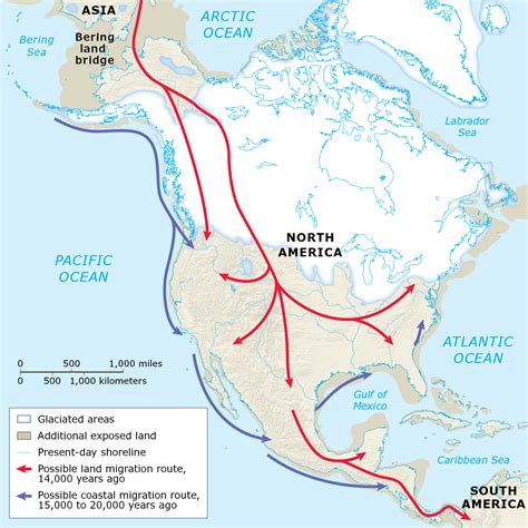 Map 1.1, “Migration Routes into the Americas,” is a map of North ...