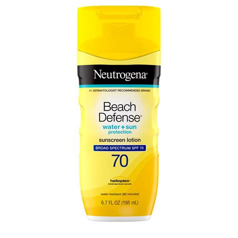 Neutrogena Beach Defense Sunscreen Lotion with SPF 70, 6.7 fl oz ...