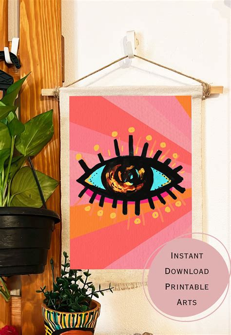 Printable Poster Retro Evil Eye Poster Room Makeover - Etsy