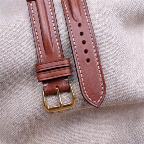 Blue leather watch strap - handmade leather watch strap & band