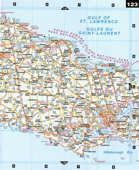 Map of Queens county Prince Edward Island province Canada