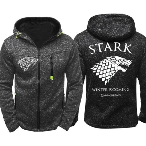 Game of Thrones House Stark Hoodies Men New Zipper Coat Sportswear ...