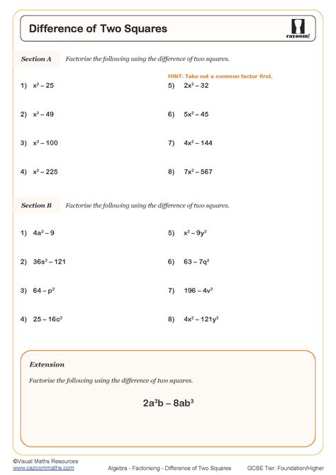 Properties Of Squares Worksheets Pdf