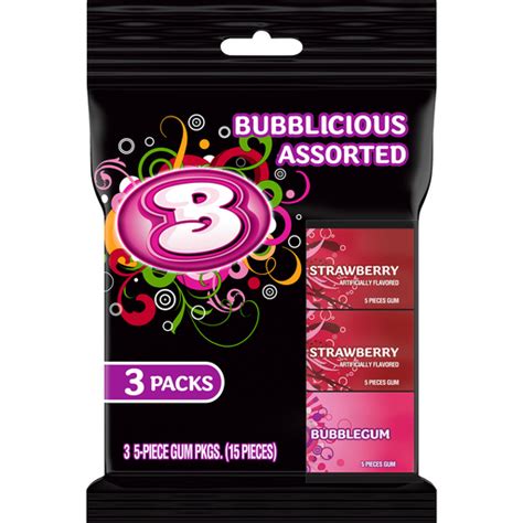 Bubblicious Assorted Strawberry & Bubblegum Gum Variety Pack 3-5 ct ...