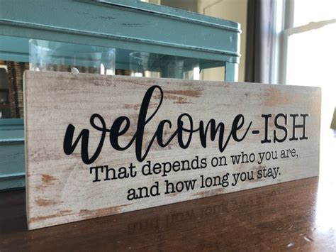 Welcome-ish Funny Home Signs Rustic Home Decor 3.5x10 - Etsy