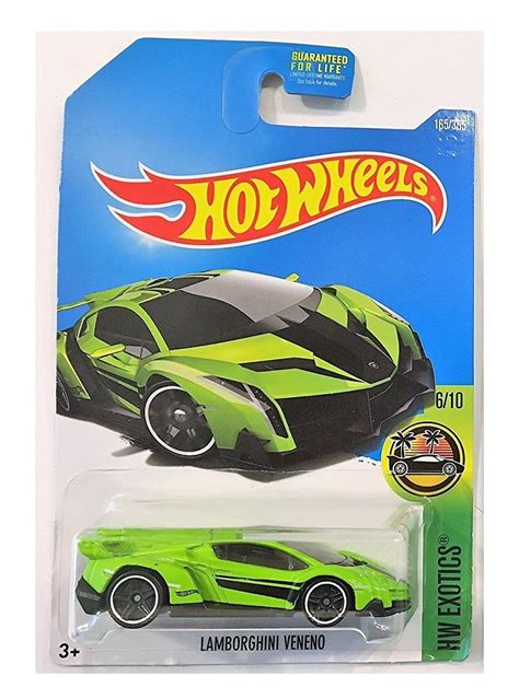 Hot Wheels, 2017 HW Exotics, Lamborghini Veneno [Neon Green] 165/365