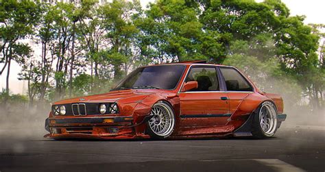 HD wallpaper: BMW, M3, E30, orange bmw coupe, Red, Tuning, RB, Stance ...