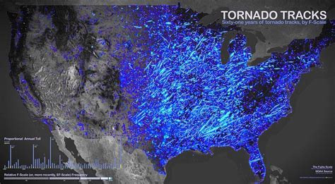 Windy on the East: Map shows the path of EVERY tornado to hit the U.S ...