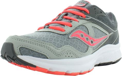 Saucony Women's Grid Cohesion 10 Grey/Coral Ankle-High Running Shoe - 7 ...