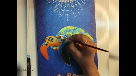 how to Turtle drawing || turtle in under water || turtle painting ...