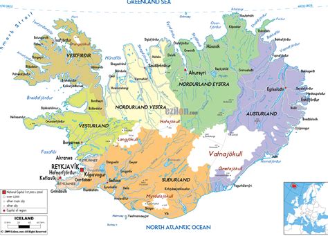 Large detailed political and administrative map of Iceland with all ...