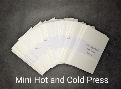 Mini Hot and Cold Press Watercolor Paper Sample Sets ATC Size 100% ...