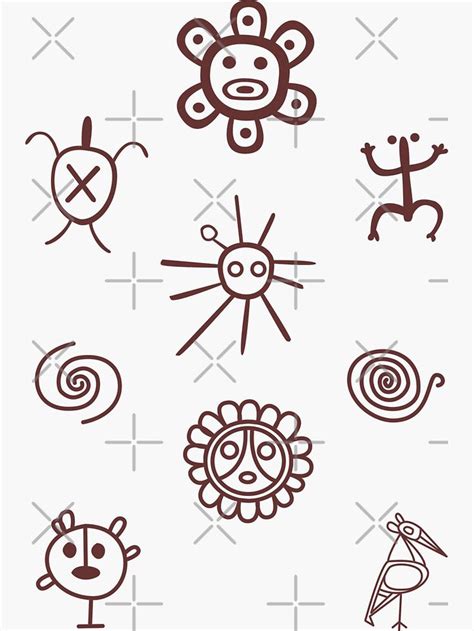 "Set of Taino Symbols Puerto Rico Brown" Sticker by byDarling | Taino ...