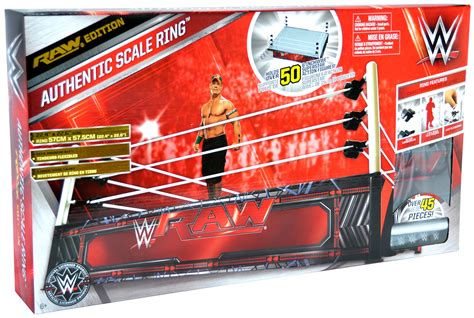 WWE "RAW Edition" Authentic Scale Ring Toy Wrestling Action Figure Ring ...