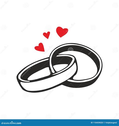 Wedding Rings Conected Vector Illustration | CartoonDealer.com #96302040