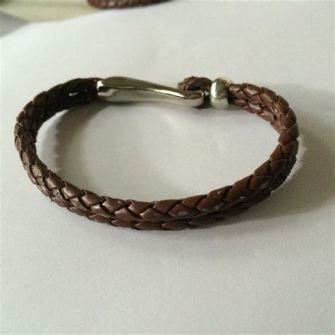 2 strand braided leather bracelets with stainless steel clasp. Large ...