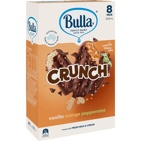 Calories in Bulla Crunch Ice Cream Orange Mint Vanilla calcount