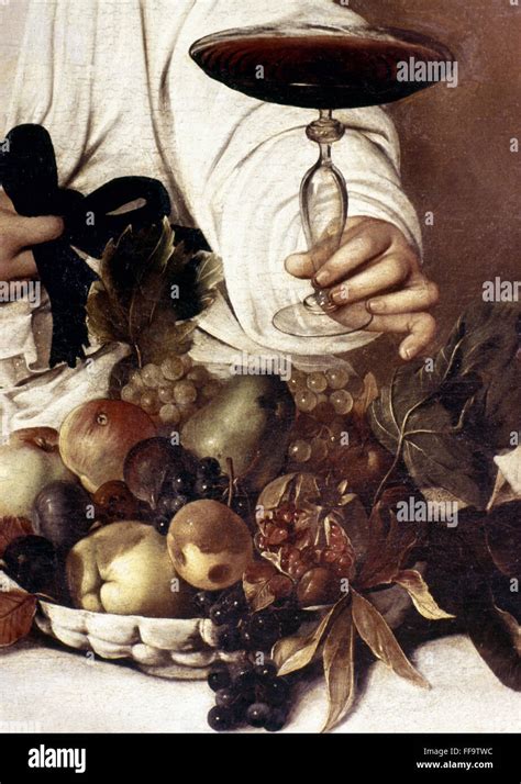 CARAVAGGIO: BACCHUS. /nOil on canvas (detail), c1596, by Caravaggio ...