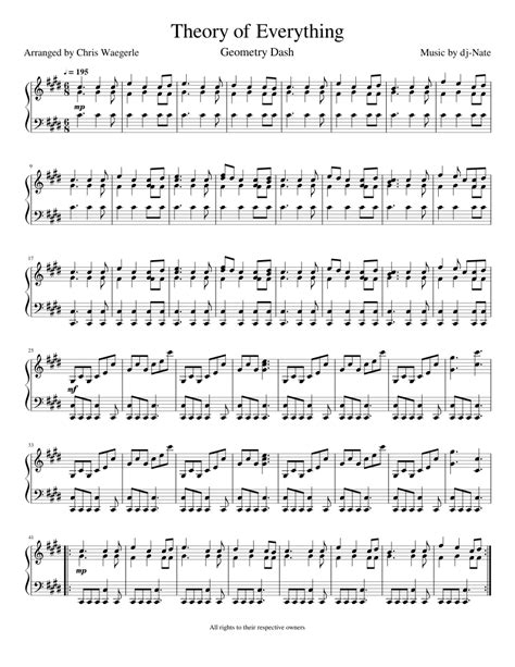 Theory Of Everything (Full version) Sheet music for Piano (Solo ...