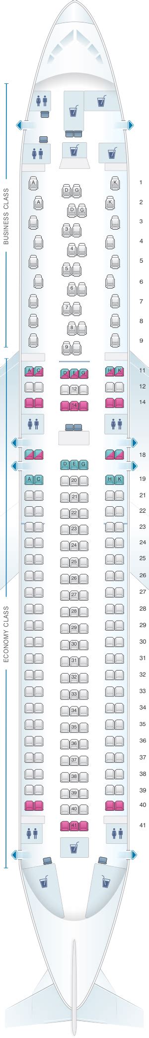 Seat Map Austrian Airlines Boeing B767 300 ER V1 | SeatMaestro