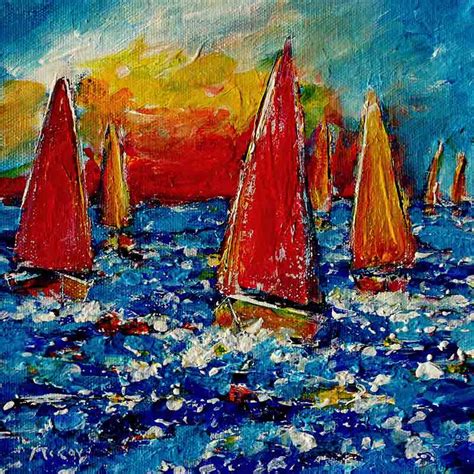 Sunset Sailing | Sailing Painting | Art featured in Vogue