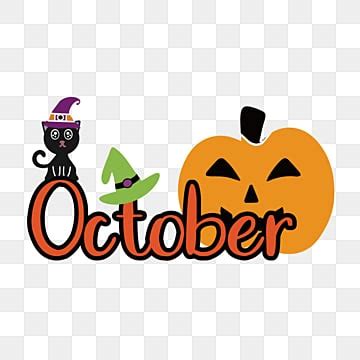 October Word Clipart Borders