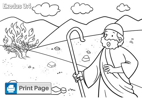 Free Moses and the Burning Bush Coloring Pages – ConnectUS