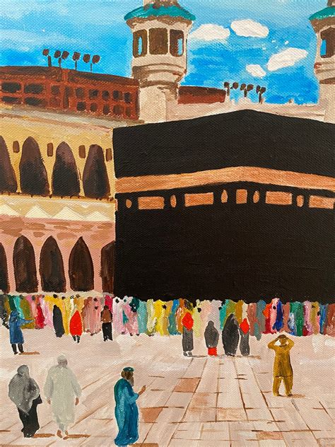 Kaaba Painting Mecca Original Art Saudi Arabia Acrylic | Etsy