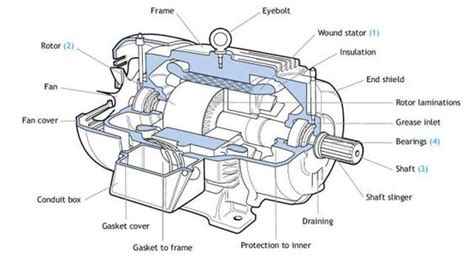 Electric Motor Diagram 6 Parts