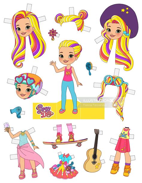 Sunny Day Paper Doll for Nick Jr. | Illustration by Fionna Fernandes