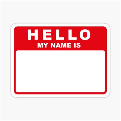 "Hello My Name Is (red)" Sticker for Sale by conform | Redbubble