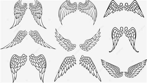 Wings Set For Tattoo Gothic Symbol Antique Vector, Gothic, Symbol ...