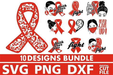 10x Cancer Ribbon Bundle svg, Sickle Cell (887571)