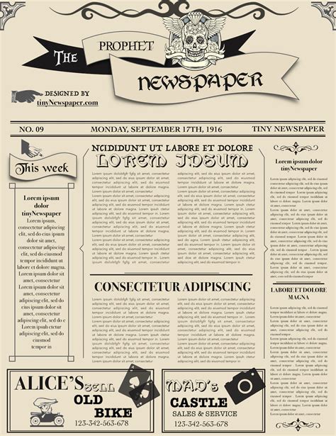 Free Editable Newspaper Templates